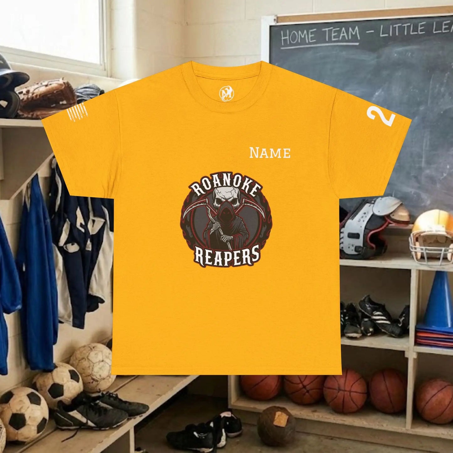 Custom Team Adult T-Shirt – Center Chest Team Logo & Name (DryBlend)