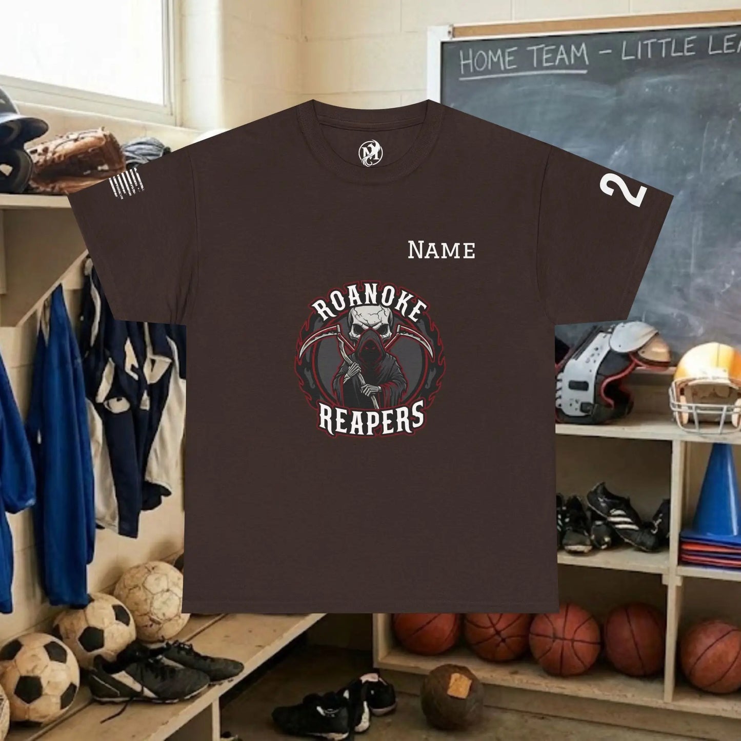 Custom Team Adult T-Shirt – Center Chest Team Logo & Name (DryBlend)