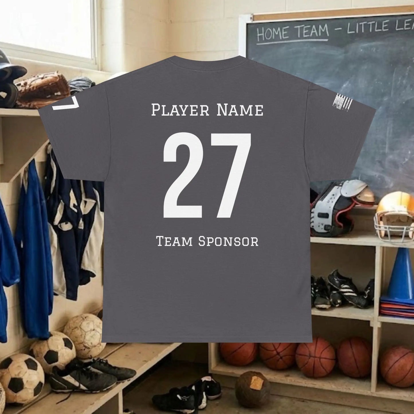 Custom Team Adult T-Shirt – Center Chest Team Logo & Name (DryBlend)