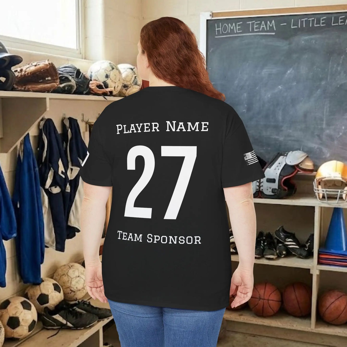 Custom Team Adult T-Shirt – Center Chest Team Logo & Name (DryBlend)