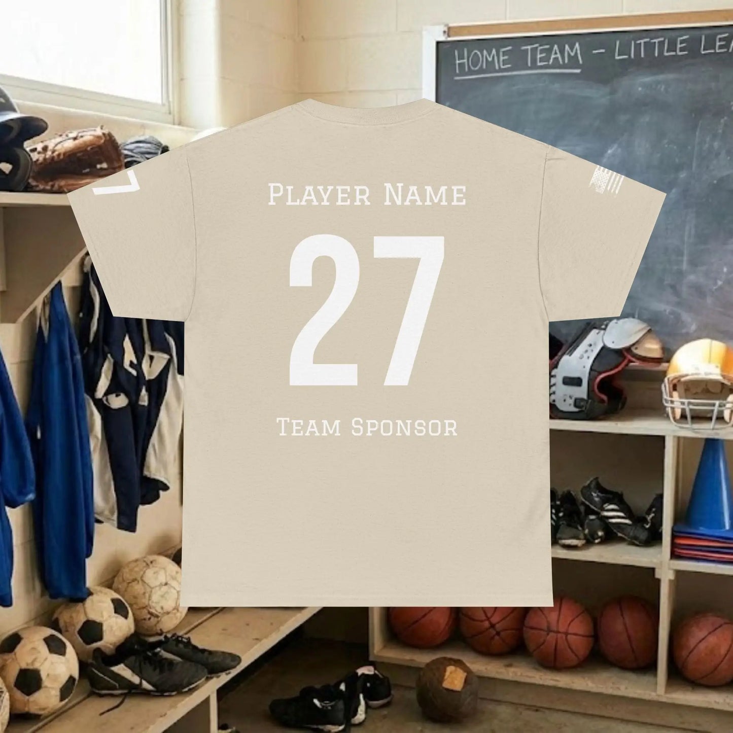 Custom Team Adult T-Shirt – Center Chest Team Logo & Name (DryBlend)