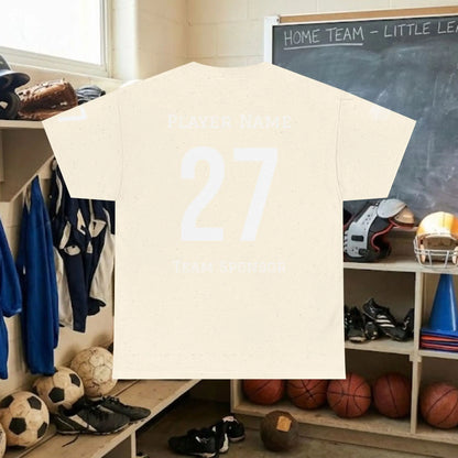 Custom Team Adult T-Shirt – Center Chest Team Logo & Name (DryBlend)