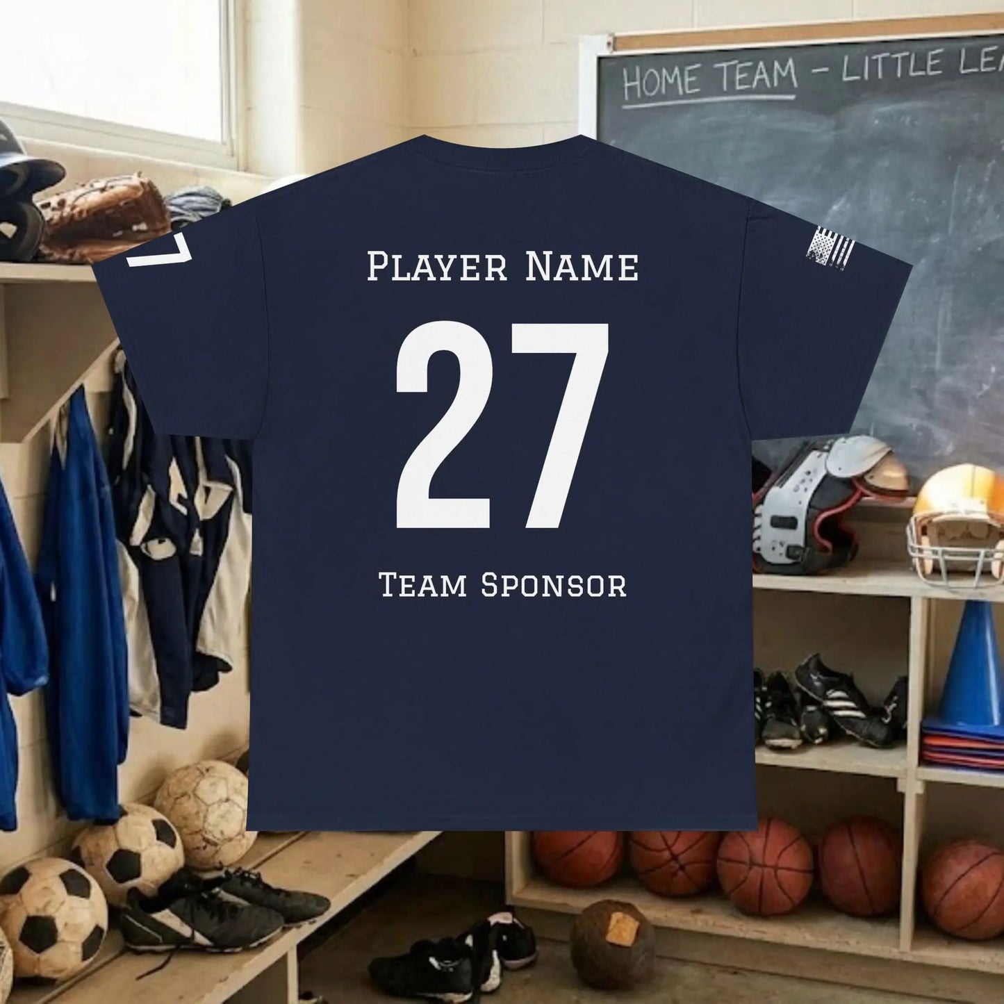 Custom Team Adult T-Shirt – Center Chest Team Logo & Name (DryBlend)