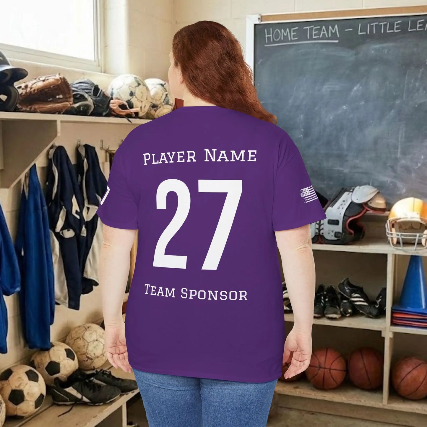 Custom Team Adult T-Shirt – Center Chest Team Logo & Name (DryBlend)