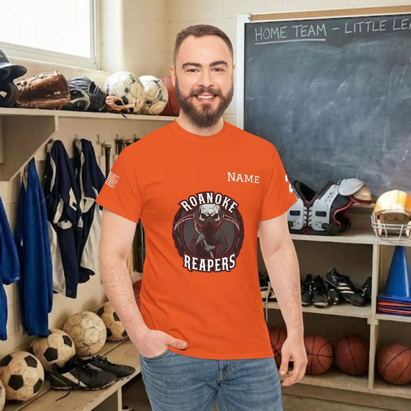 Custom Team Adult T-Shirt – Center Chest Team Logo & Name (DryBlend)