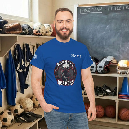 Custom Team Adult T-Shirt – Center Chest Team Logo & Name (DryBlend)