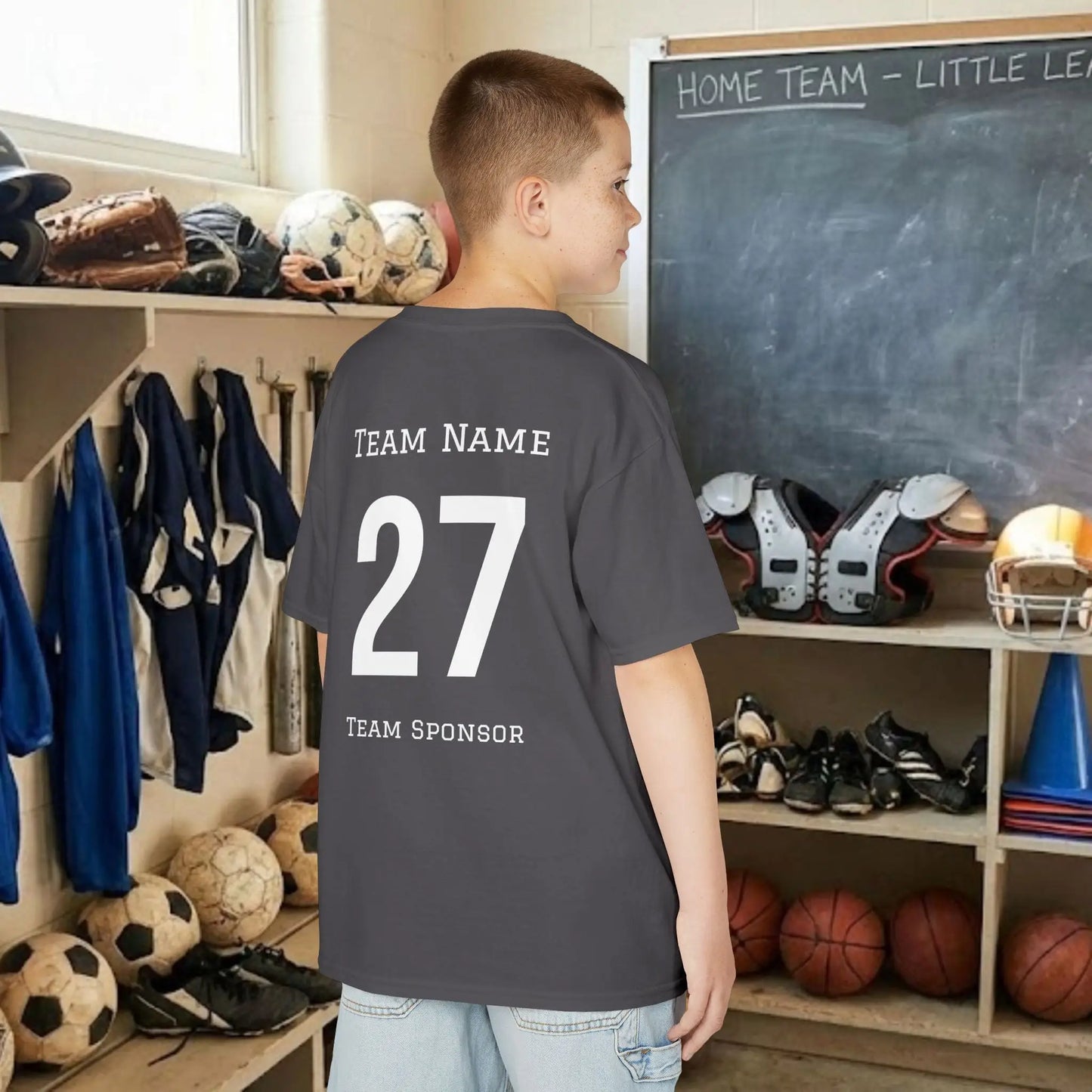 Custom Team Youth T-Shirt – Left Chest Team Logo & Name (DryBlend)