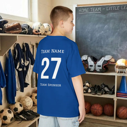 Custom Team Youth T-Shirt – Left Chest Team Logo & Name (DryBlend)