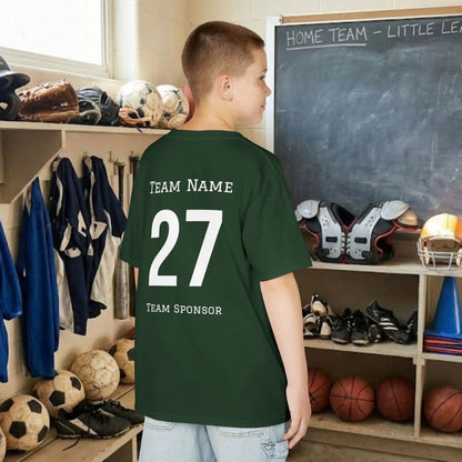 Custom Team Youth T-Shirt – Left Chest Team Logo & Name (DryBlend)