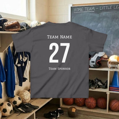 Custom Team Youth T-Shirt – Left Chest Team Logo & Name (DryBlend)