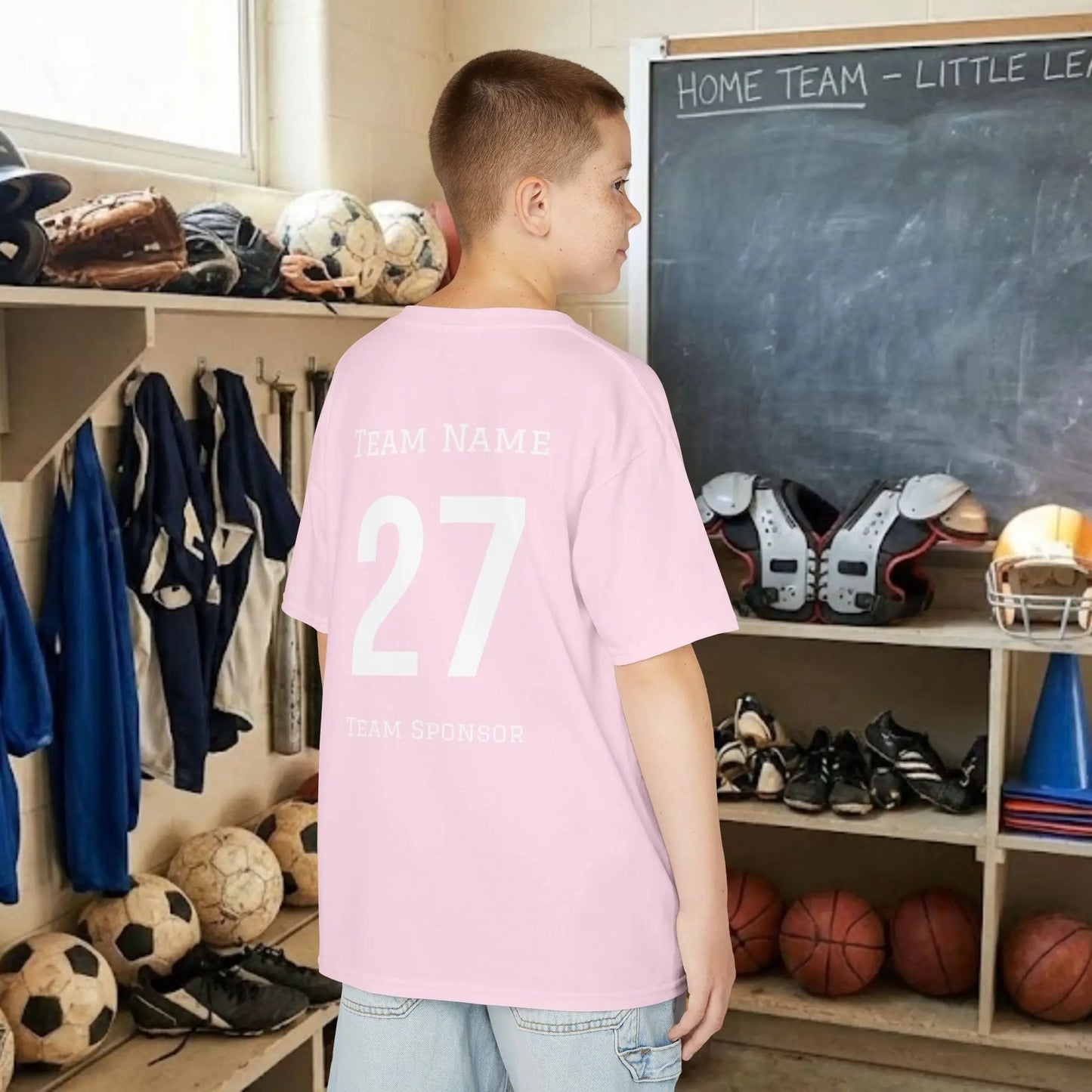 Custom Team Youth T-Shirt – Left Chest Team Logo & Name (DryBlend)