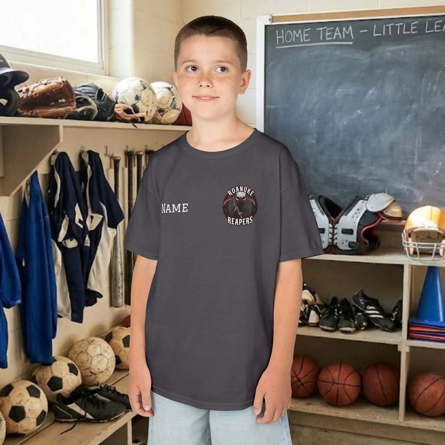 Custom Team Youth T-Shirt – Left Chest Team Logo & Name (DryBlend)