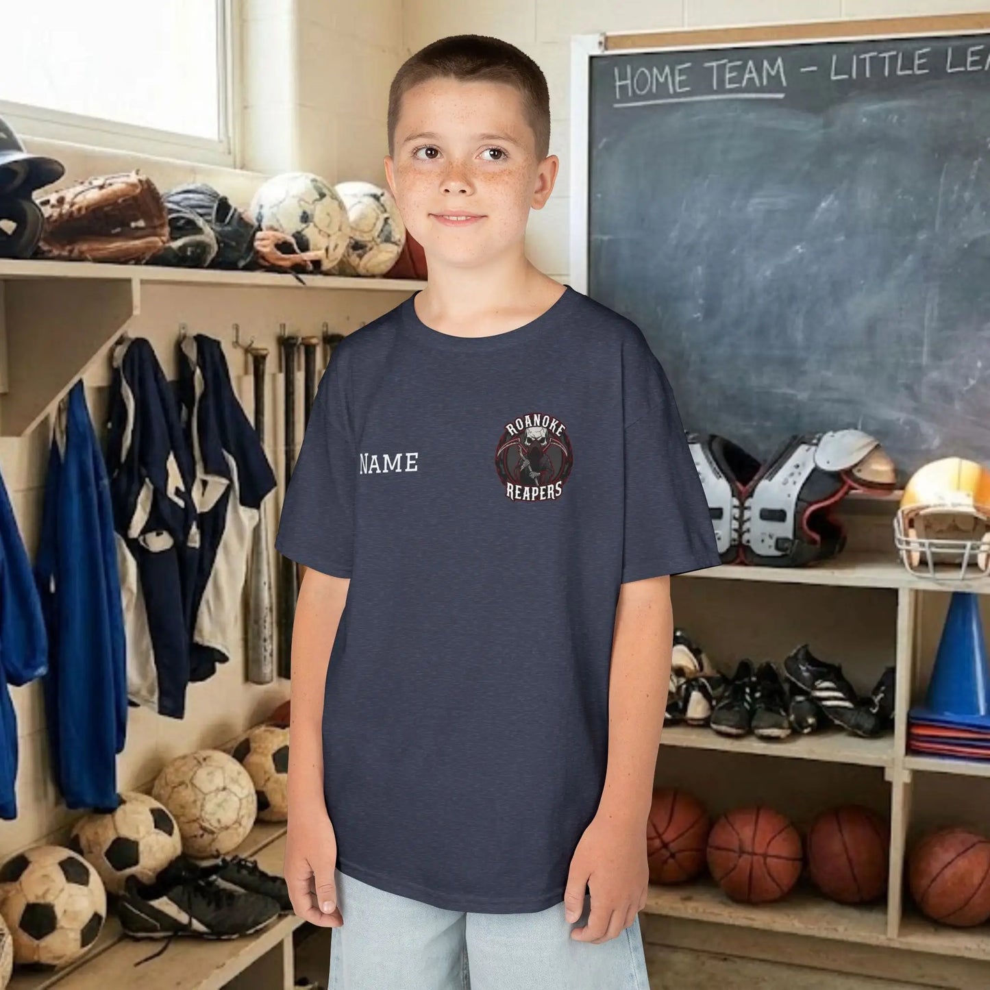Custom Team Youth T-Shirt – Left Chest Team Logo & Name (DryBlend)
