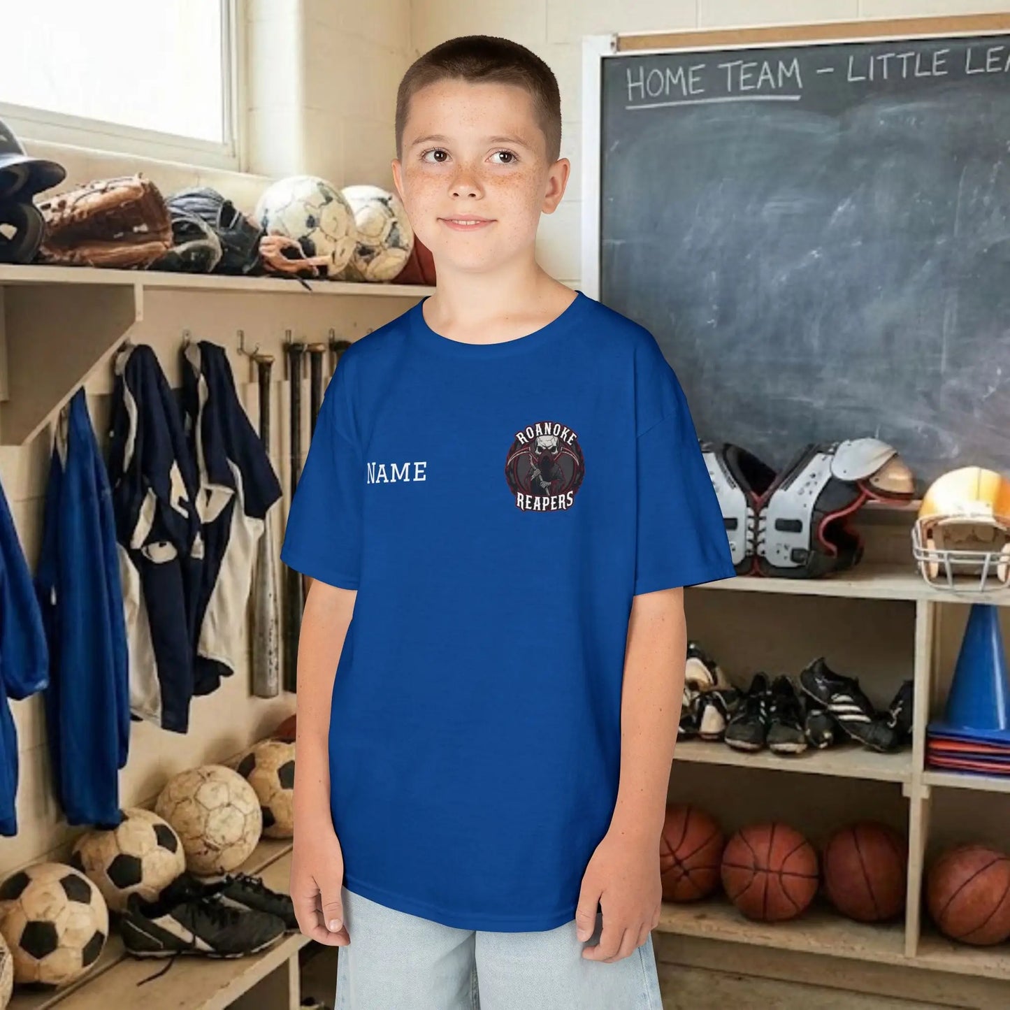 Custom Team Youth T-Shirt – Left Chest Team Logo & Name (DryBlend)
