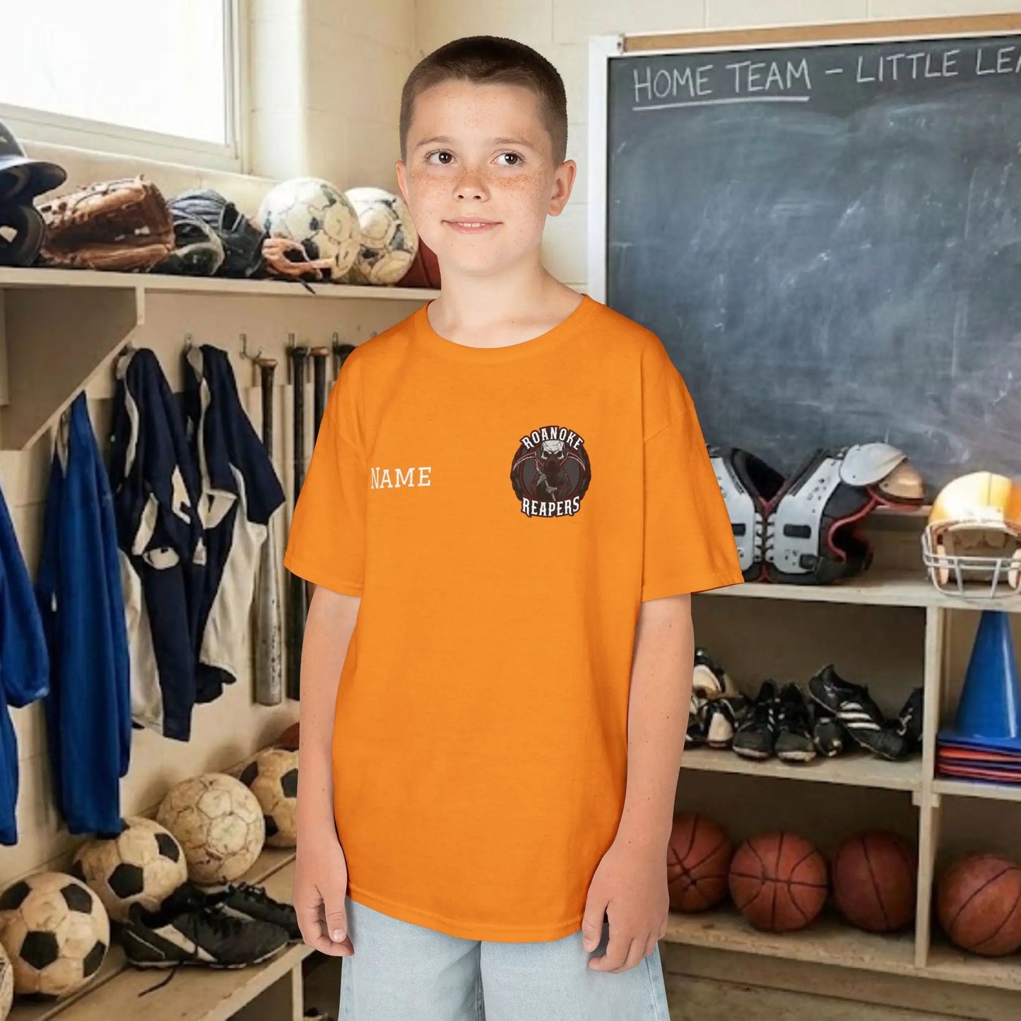 Custom Team Youth T-Shirt – Left Chest Team Logo & Name (DryBlend)
