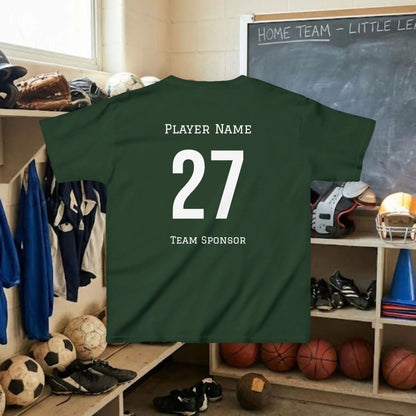 Custom Team Youth T-Shirt – Right Chest Team Logo & Name (DryBlend)