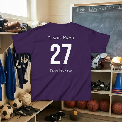 Custom Team Youth T-Shirt – Right Chest Team Logo & Name (DryBlend)
