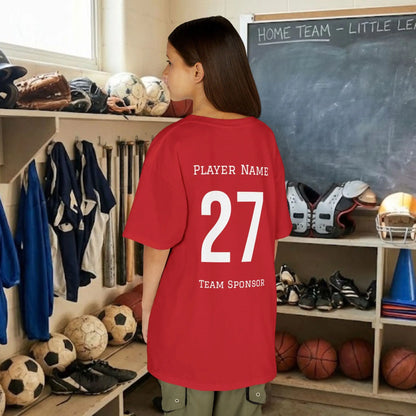 Custom Team Youth T-Shirt – Right Chest Team Logo & Name (DryBlend)