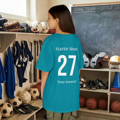 Custom Team Youth T-Shirt – Right Chest Team Logo & Name (DryBlend)