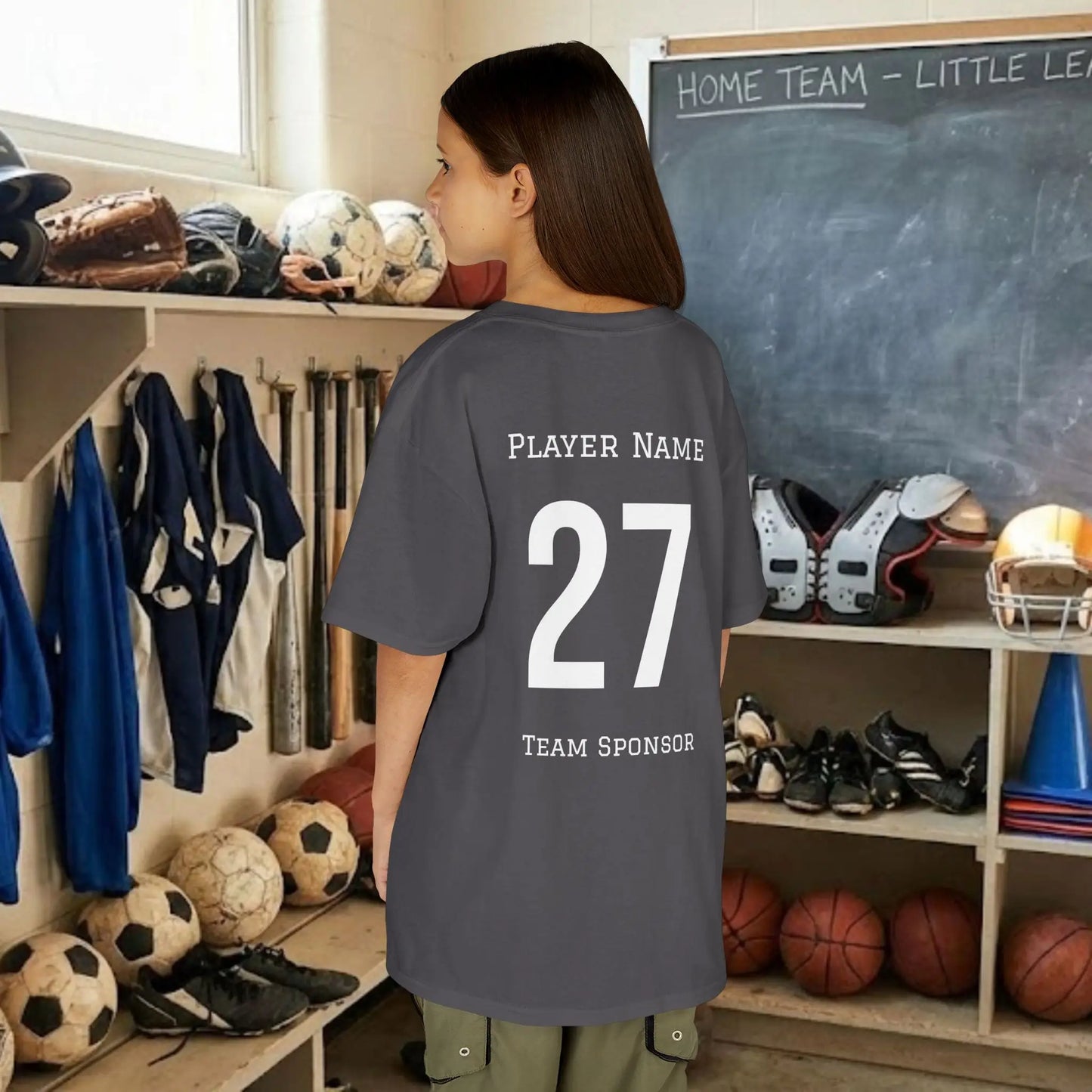 Custom Team Youth T-Shirt – Right Chest Team Logo & Name (DryBlend)