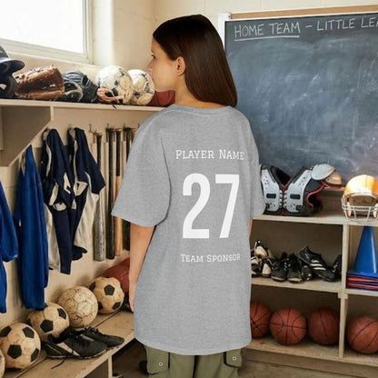Custom Team Youth T-Shirt – Right Chest Team Logo & Name (DryBlend)