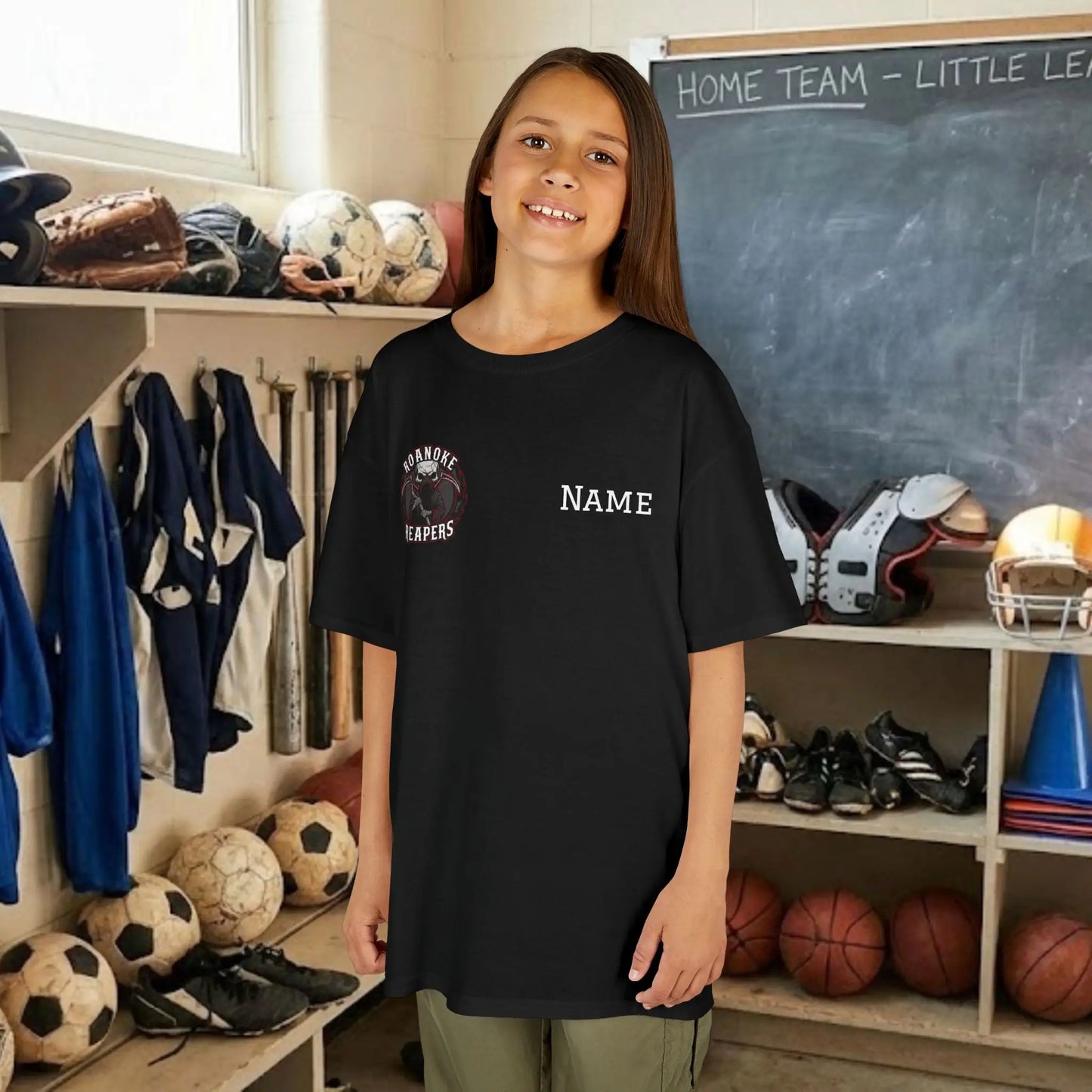 Custom Team Youth T-Shirt – Right Chest Team Logo & Name (DryBlend)