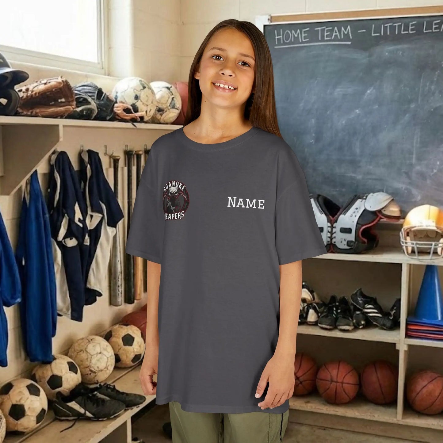 Custom Team Youth T-Shirt – Right Chest Team Logo & Name (DryBlend)