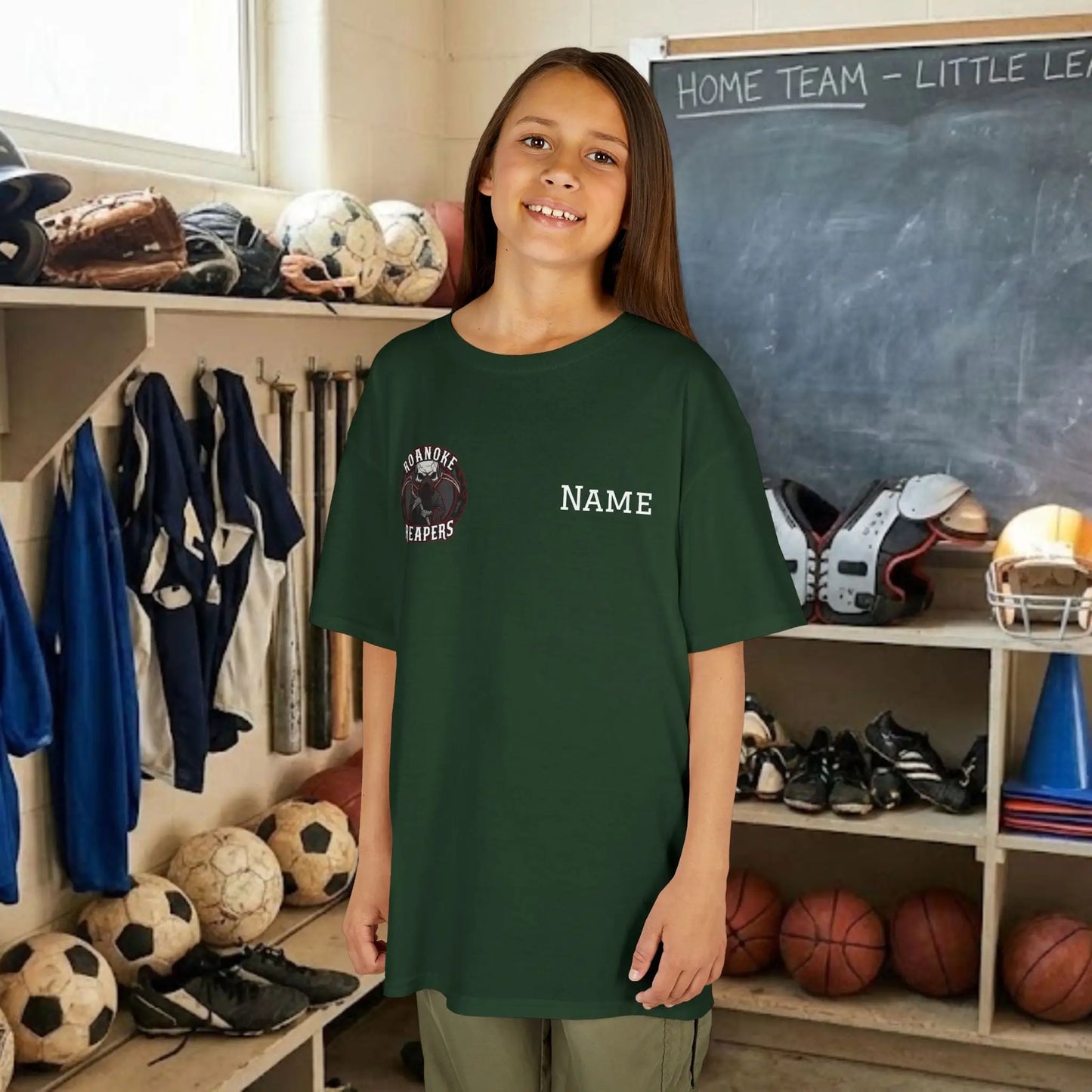Custom Team Youth T-Shirt – Right Chest Team Logo & Name (DryBlend)