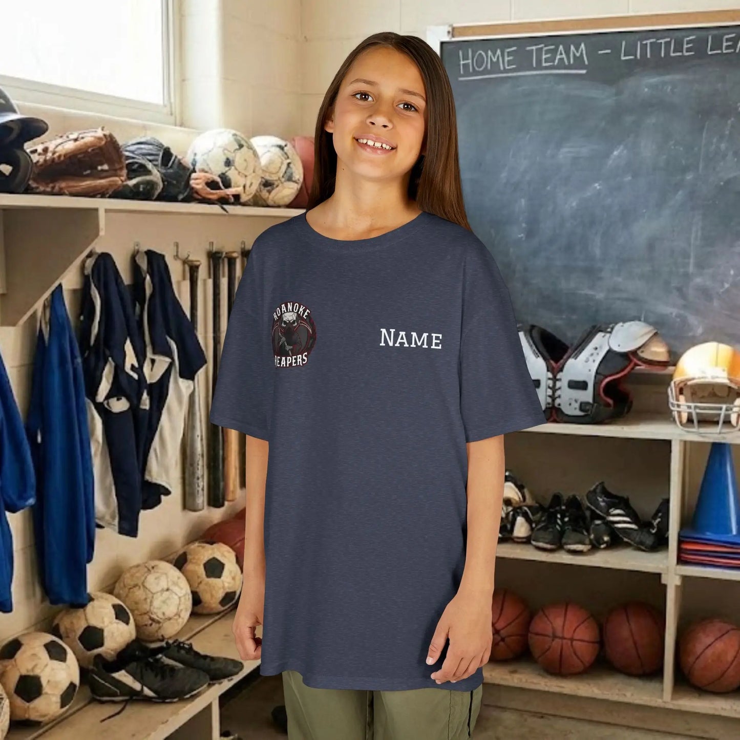 Custom Team Youth T-Shirt – Right Chest Team Logo & Name (DryBlend)