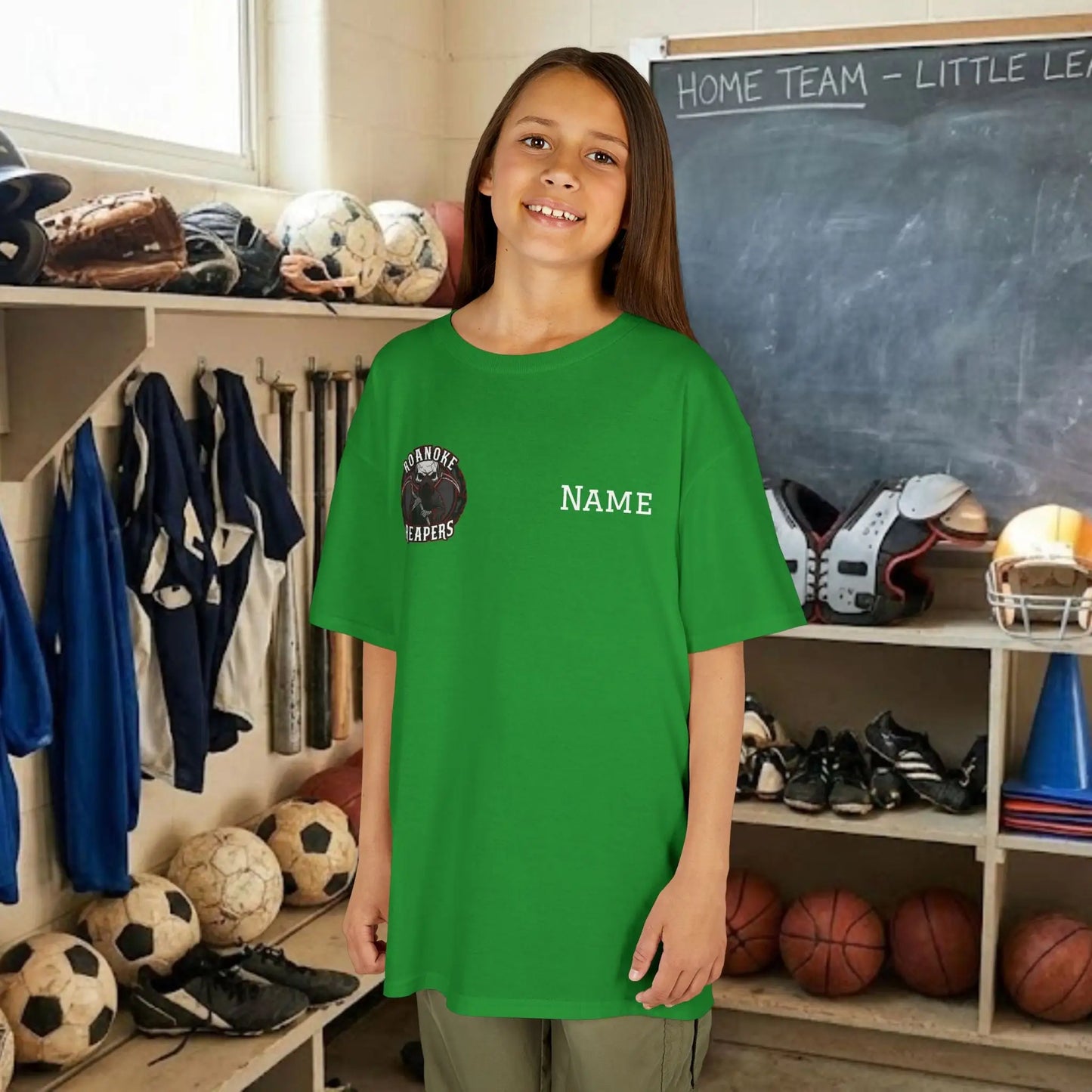 Custom Team Youth T-Shirt – Right Chest Team Logo & Name (DryBlend)