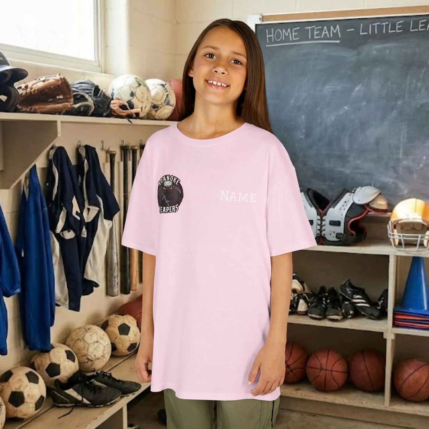 Custom Team Youth T-Shirt – Right Chest Team Logo & Name (DryBlend)