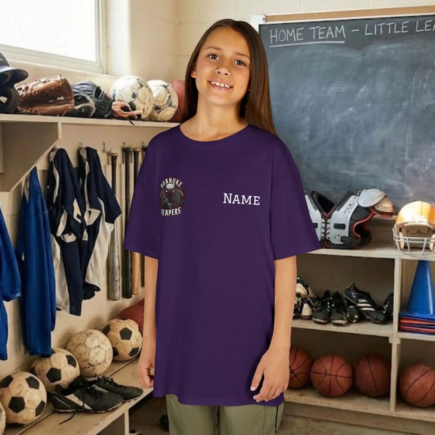 Custom Team Youth T-Shirt – Right Chest Team Logo & Name (DryBlend)