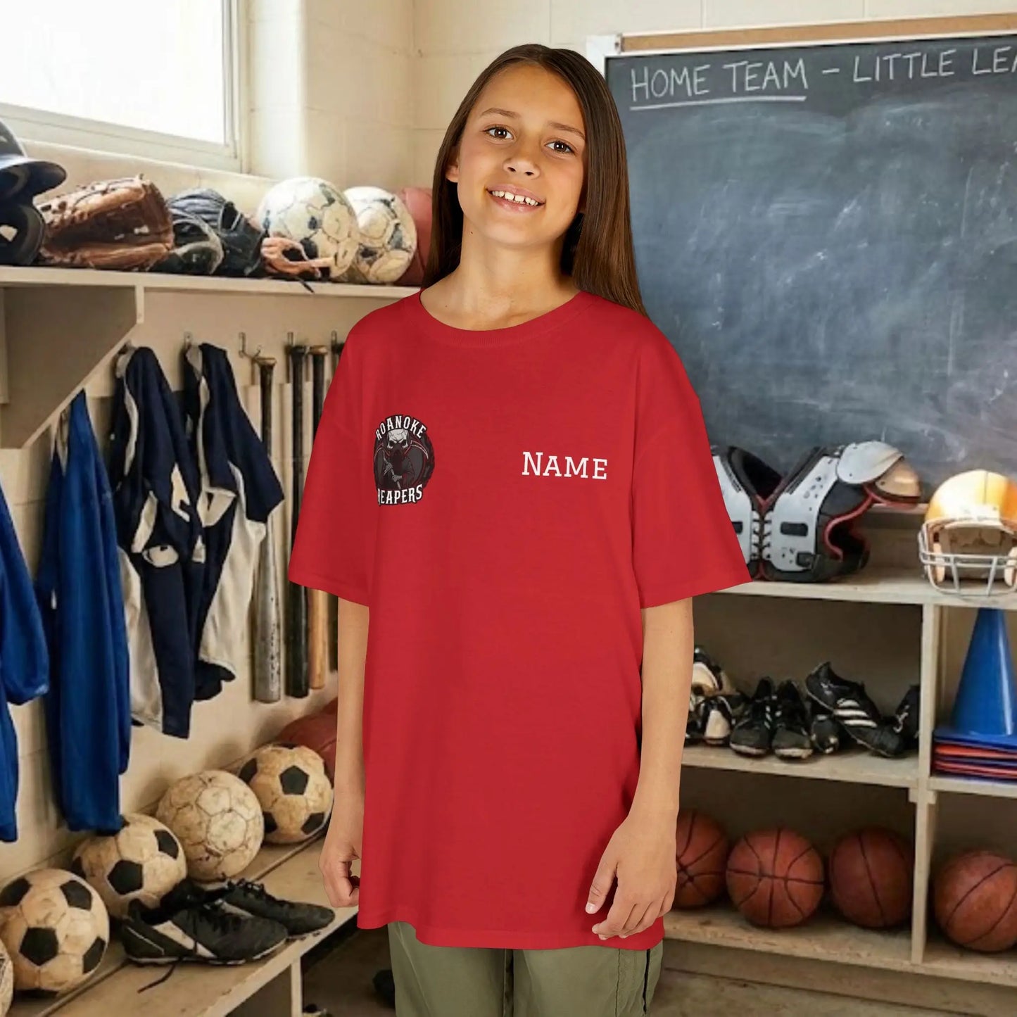 Custom Team Youth T-Shirt – Right Chest Team Logo & Name (DryBlend)