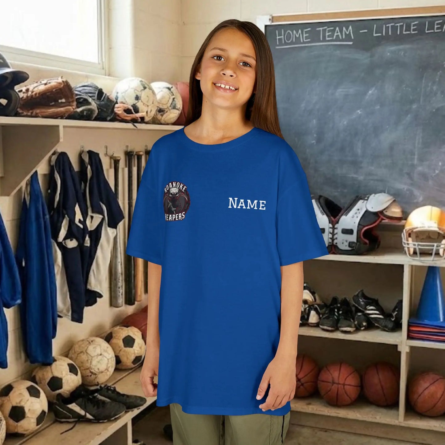 Custom Team Youth T-Shirt – Right Chest Team Logo & Name (DryBlend)
