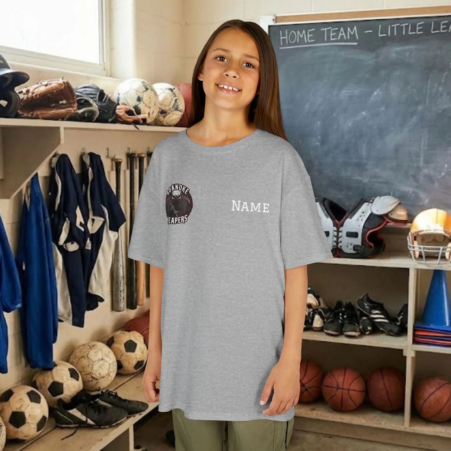 Custom Team Youth T-Shirt – Right Chest Team Logo & Name (DryBlend)