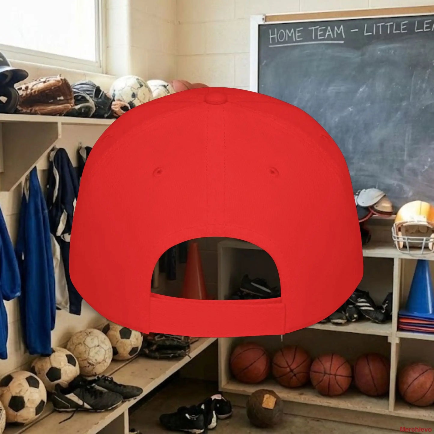 Custom Team White Text Baseball Cap – Low Profile Relaxed Fit – Youth & Adult Hats