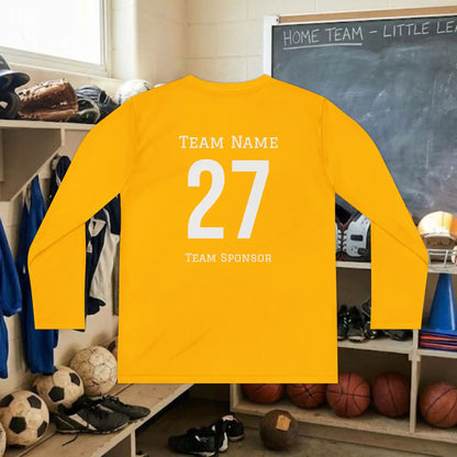 Custom Team Youth Long Sleeve T-Shirt – Center Chest Team Logo & Name