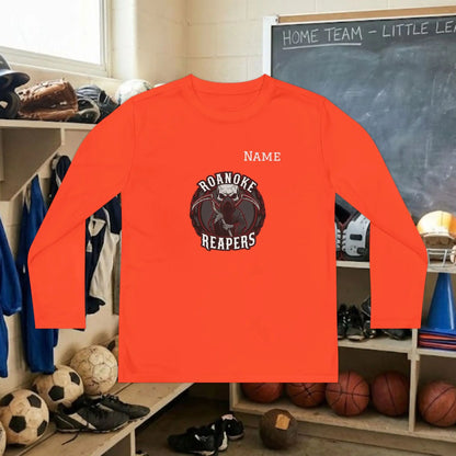 Custom Team Youth Long Sleeve T-Shirt – Center Chest Team Logo & Name