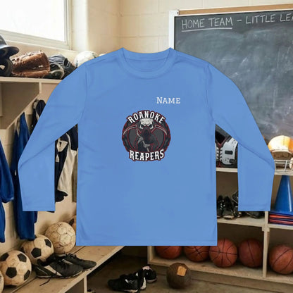 Custom Team Youth Long Sleeve T-Shirt – Center Chest Team Logo & Name