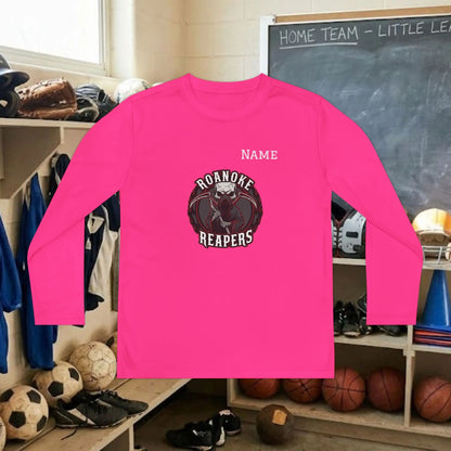 Custom Team Youth Long Sleeve T-Shirt – Center Chest Team Logo & Name