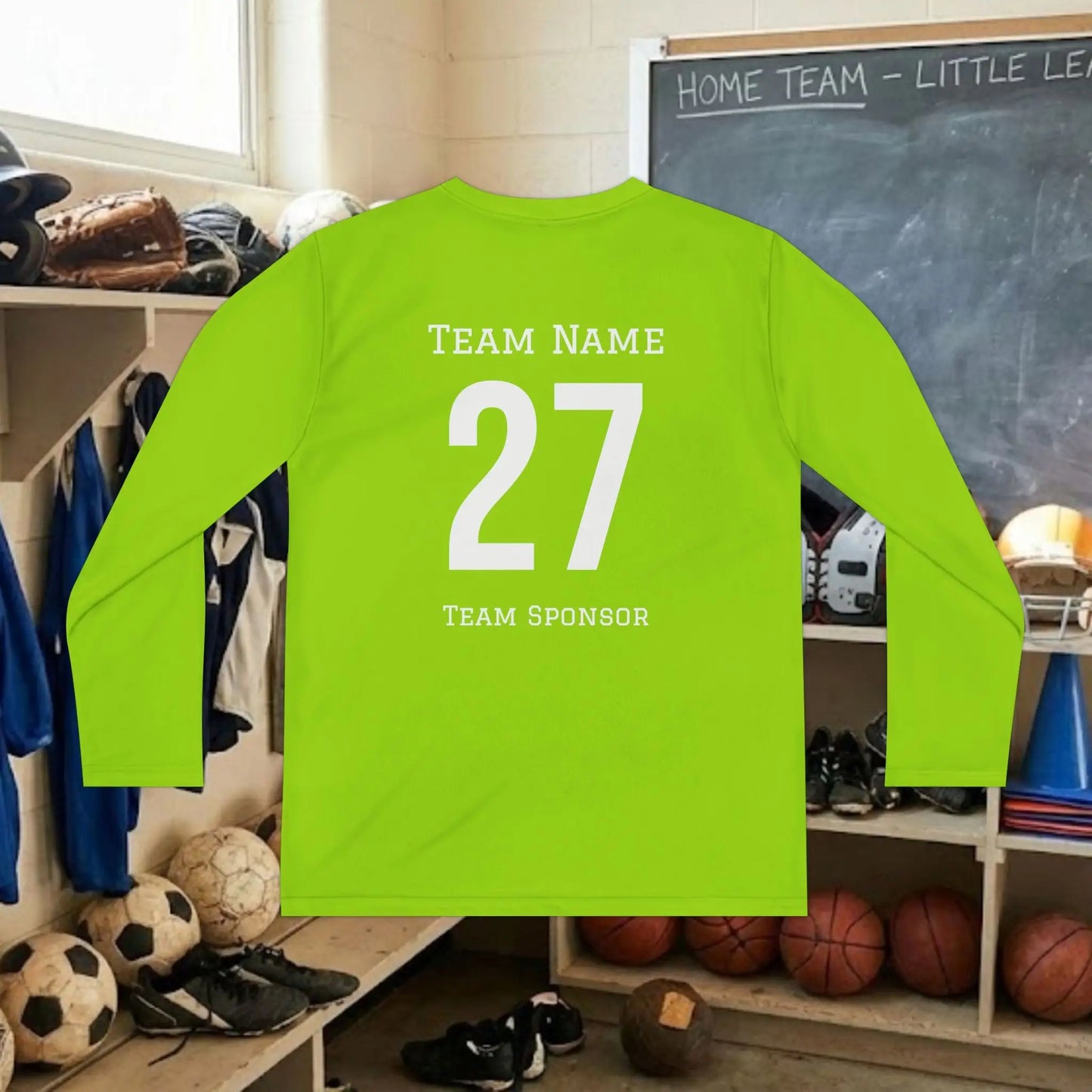 Custom Team Youth Long Sleeve T-Shirt – Center Chest Team Logo & Name