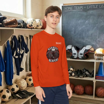 Custom Team Youth Long Sleeve T-Shirt – Center Chest Team Logo & Name