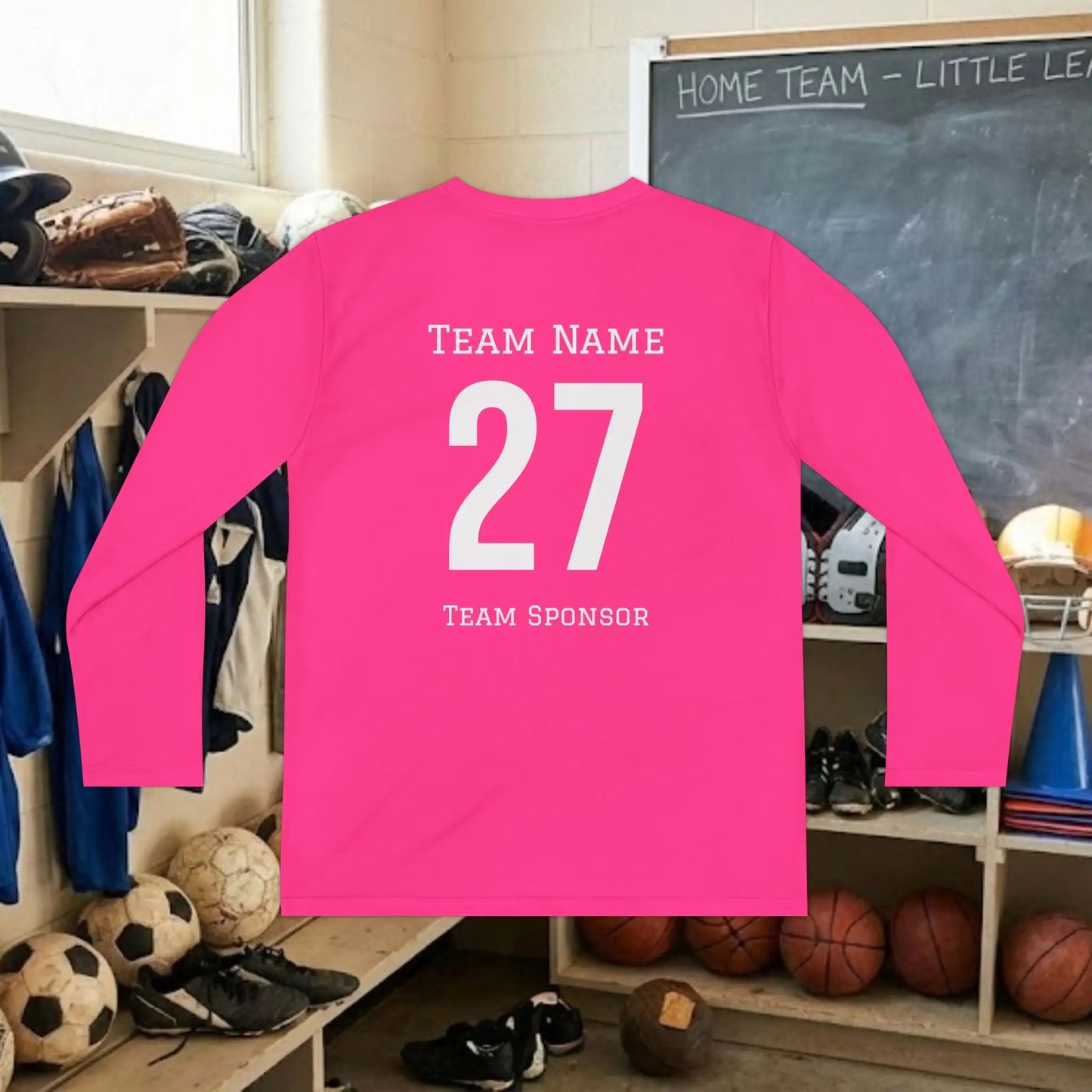 Custom Team Youth Long Sleeve T-Shirt – Center Chest Team Logo & Name