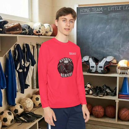 Custom Team Youth Long Sleeve T-Shirt – Center Chest Team Logo & Name