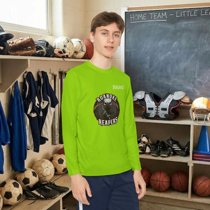 Custom Team Youth Long Sleeve T-Shirt – Center Chest Team Logo & Name