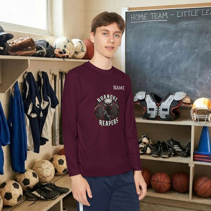 Custom Team Youth Long Sleeve T-Shirt – Center Chest Team Logo & Name