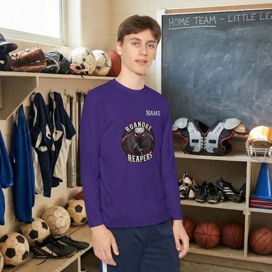 Custom Team Youth Long Sleeve T-Shirt – Center Chest Team Logo & Name