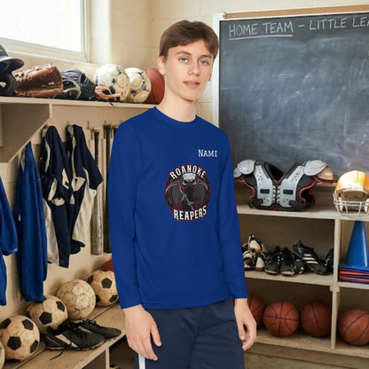 Custom Team Youth Long Sleeve T-Shirt – Center Chest Team Logo & Name