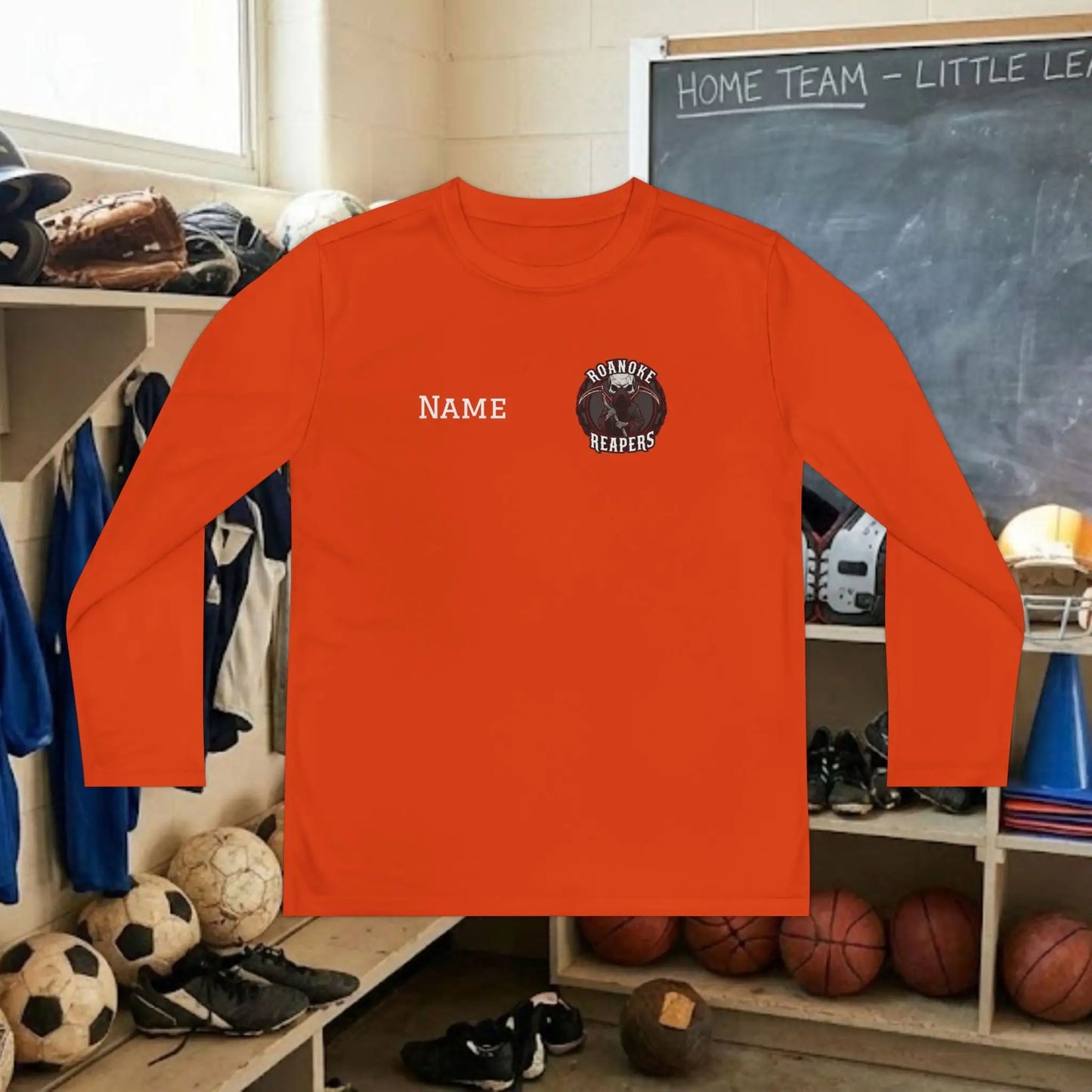 Custom Team Youth Long Sleeve T-Shirt – Left Chest Team Logo & Name