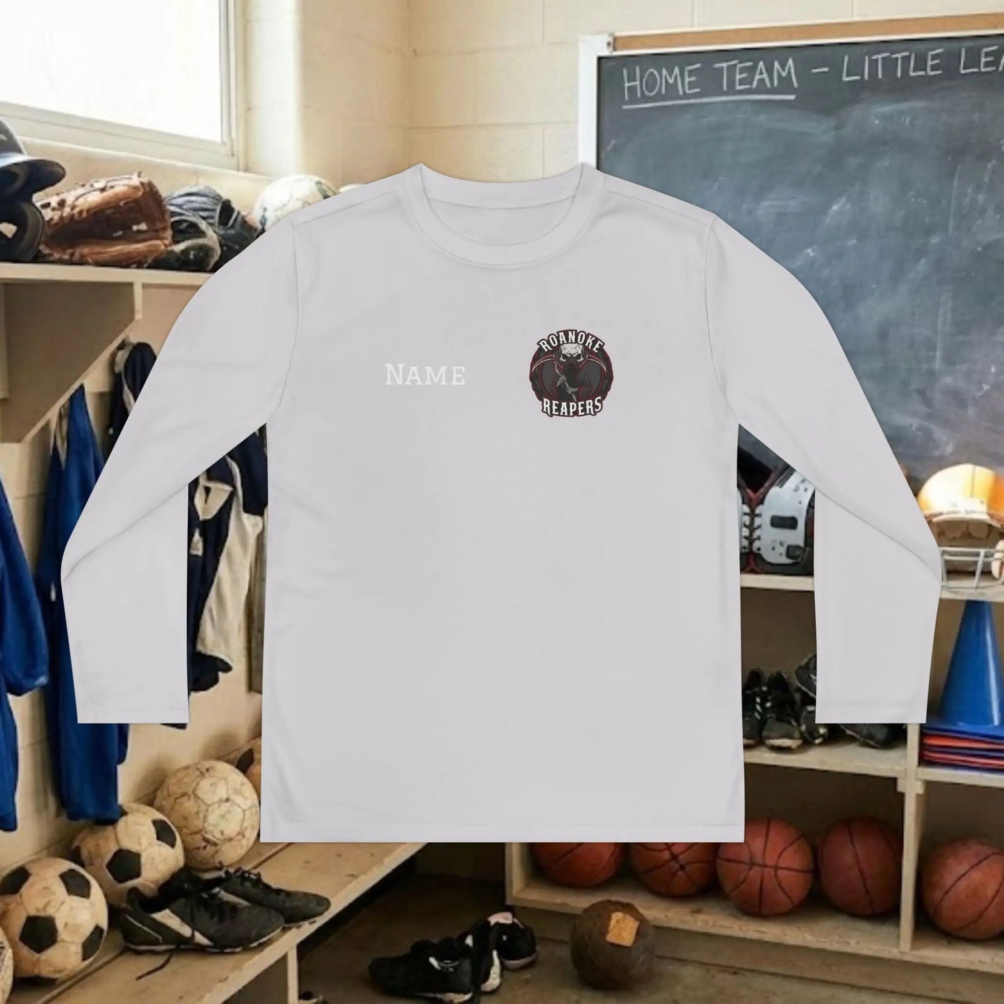 Custom Team Youth Long Sleeve T-Shirt – Left Chest Team Logo & Name